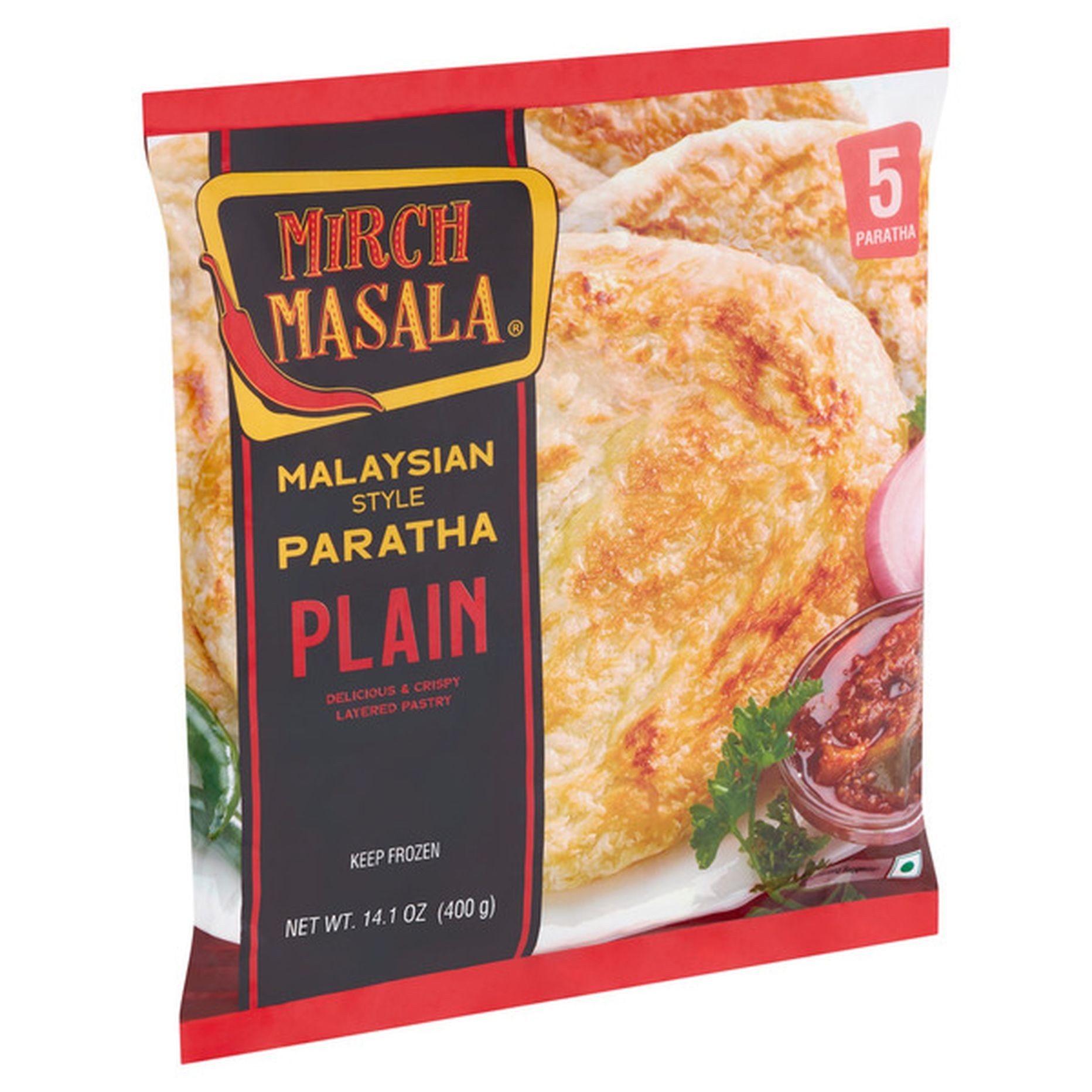 MIRCH MASALA   PUFF PLAIN PARATHA 5 Each