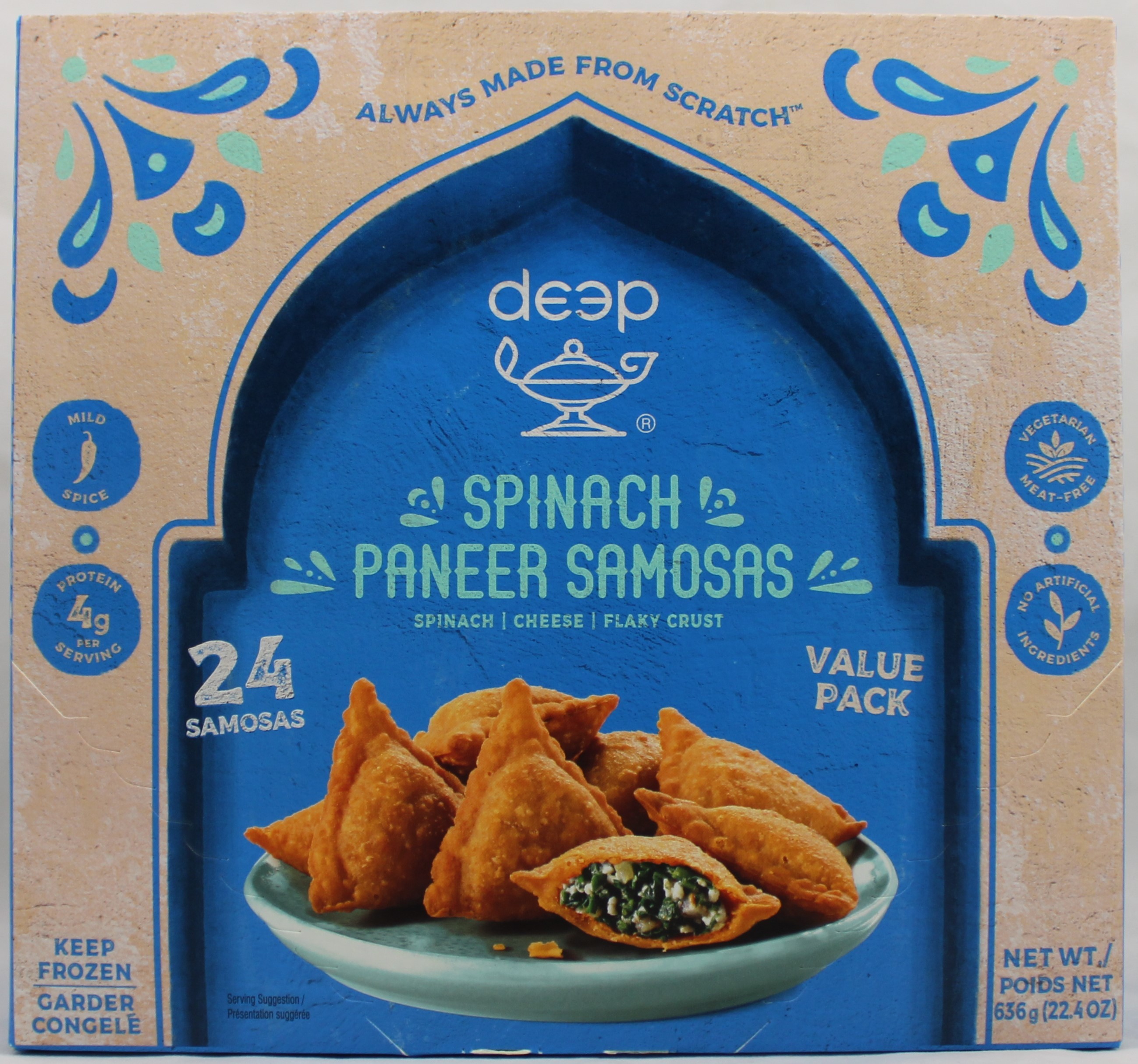 Deep Spinach Paneer Samosas 1.4 LBS