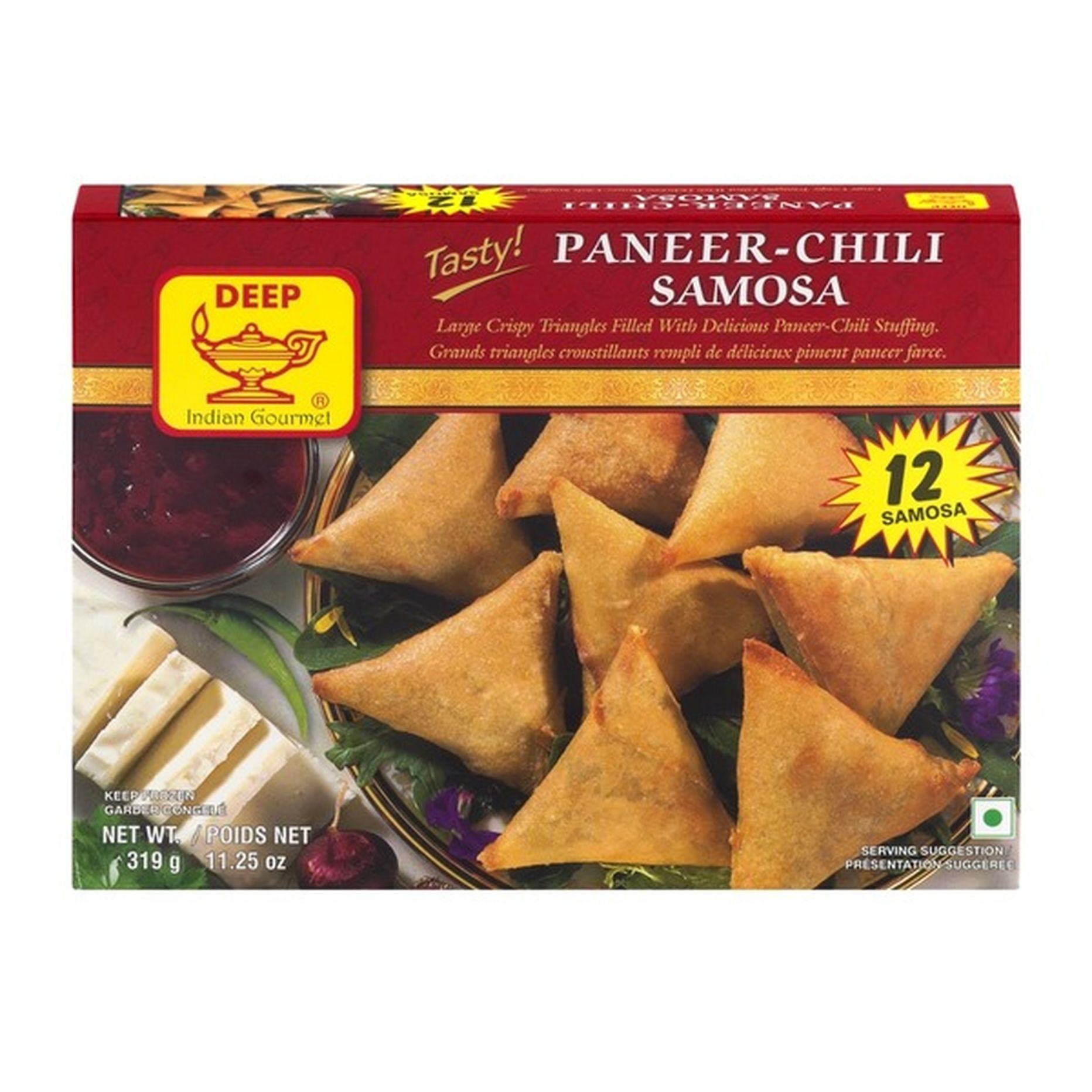 DEEP PANEER CHILLI SAMOSA  12 PCS