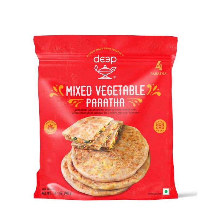 DEEP MIXED VEGETABLE PARATHA 4 PCS  400 GM