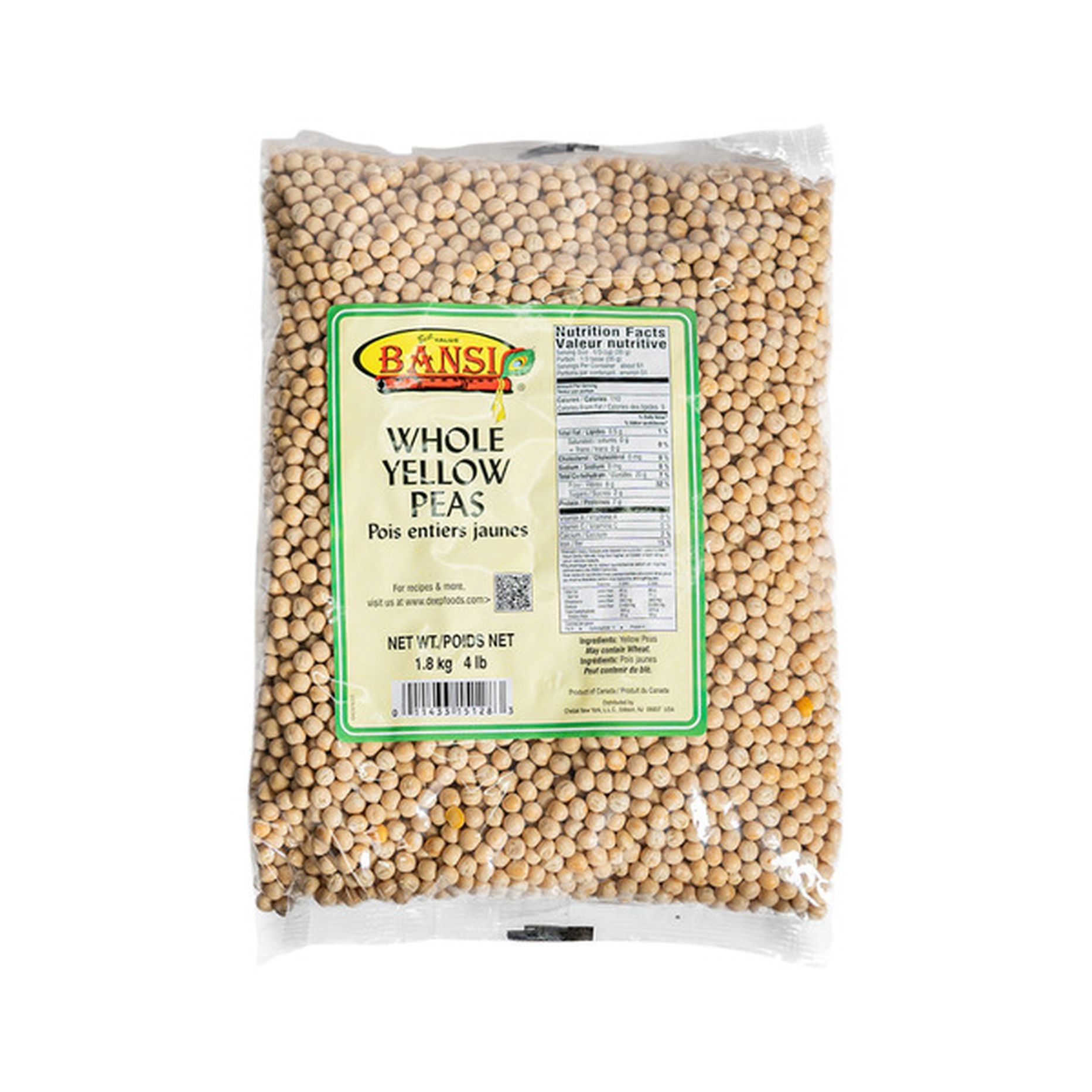 BANSI YELLOW PEAS 4 LBS