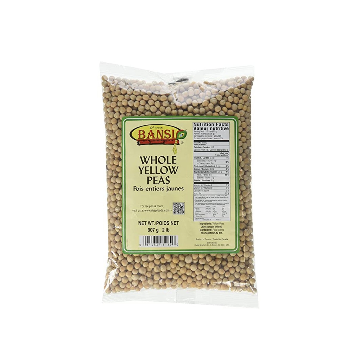 Bansi Whole Yellow Peas 2 LBS
