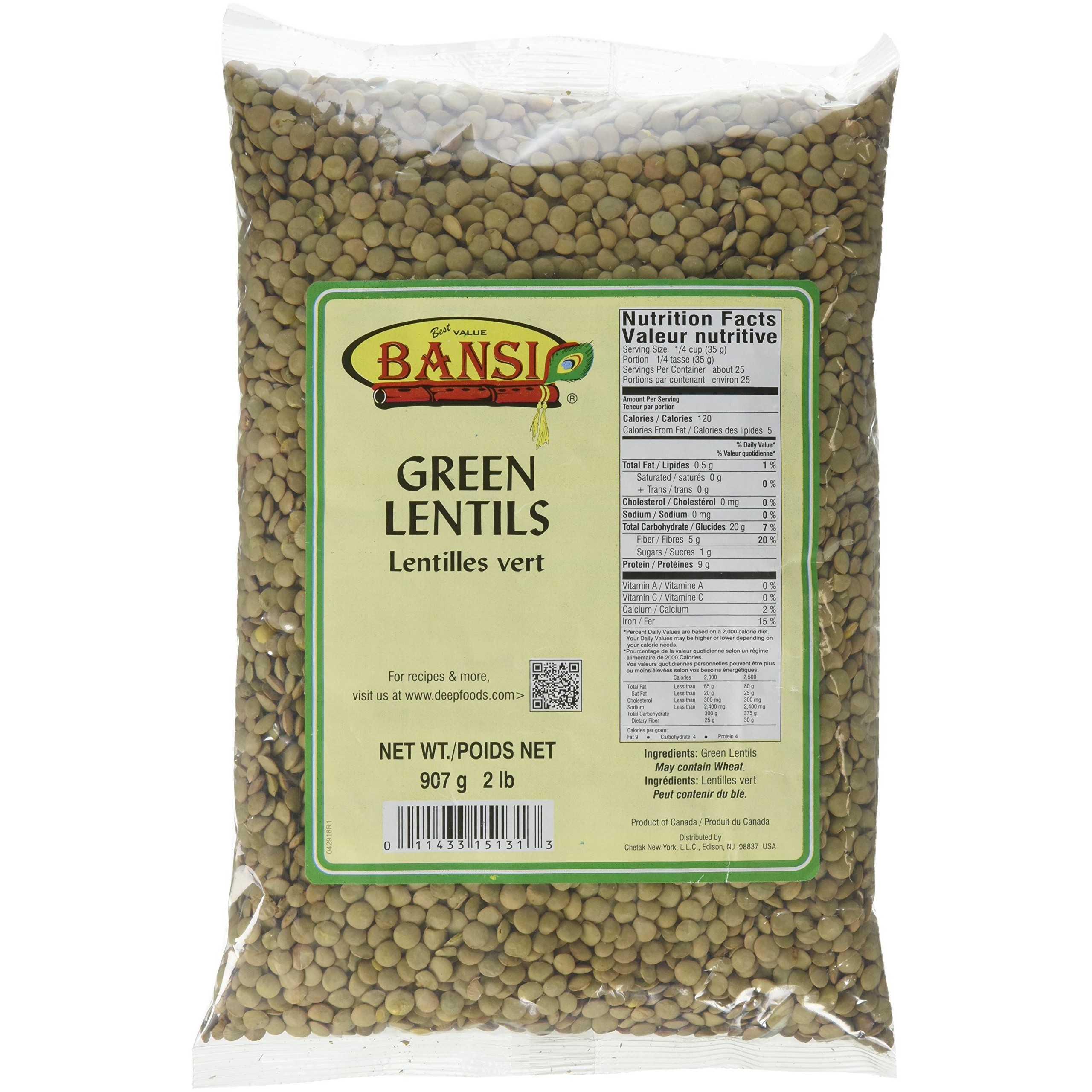 BANSI GREEN LENTILS 2 LBS