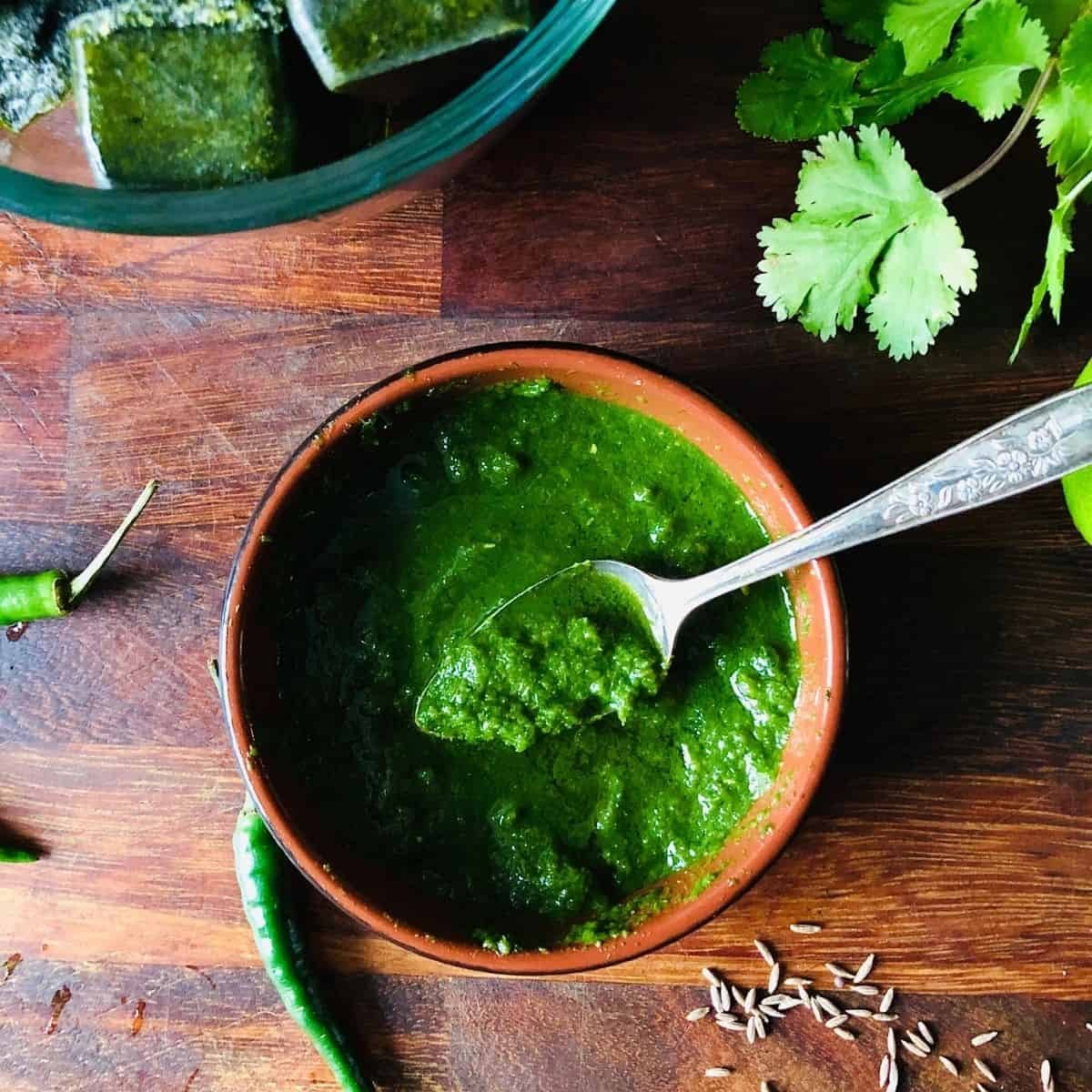 Deep Green Chili Chutney 10 OZ