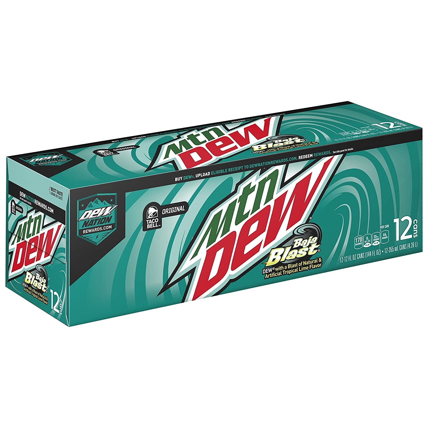 MOUNTAIN DEW BAJA BLAST SODA 12 FLOZ