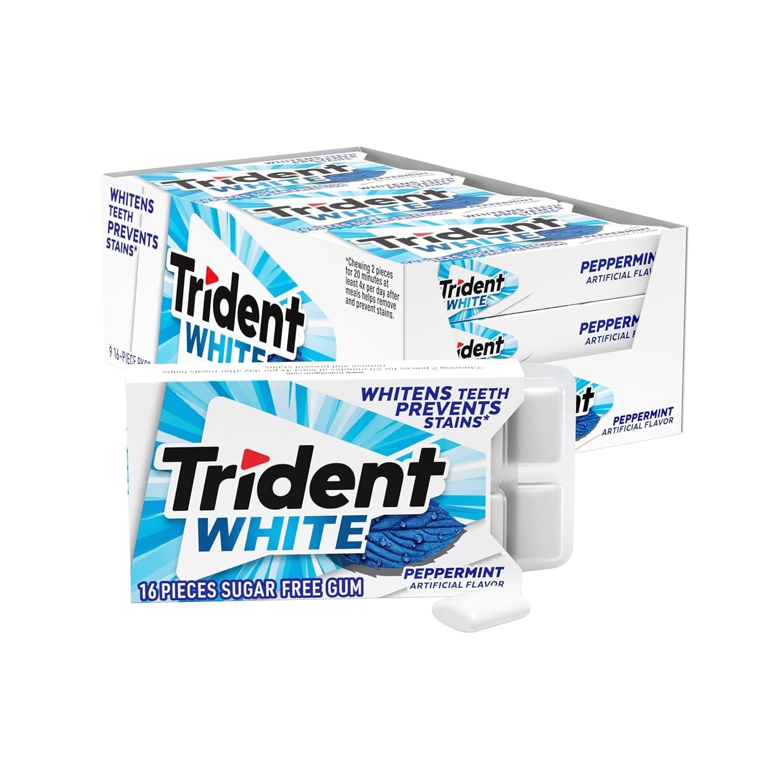 TRIDENT WHITE SUGAR FREE 16 PCS