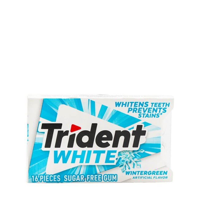 TRIDENT WHITE WINTERGREEN SUGAR FREE GUM 16 PCS