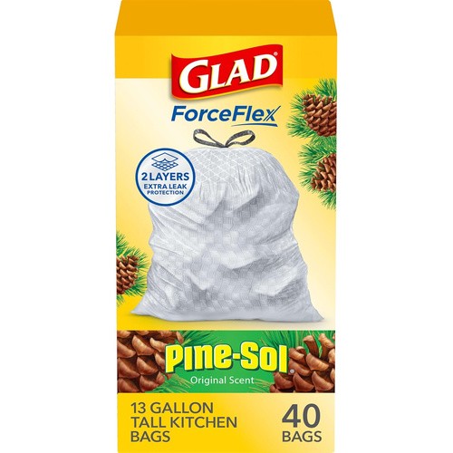 GLAD TRASH BAGS PINESOL 40 COUNT