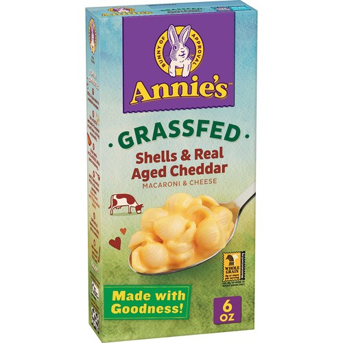 ANNIES SHELLS REAL AGED CHEDDAR 6 OZ