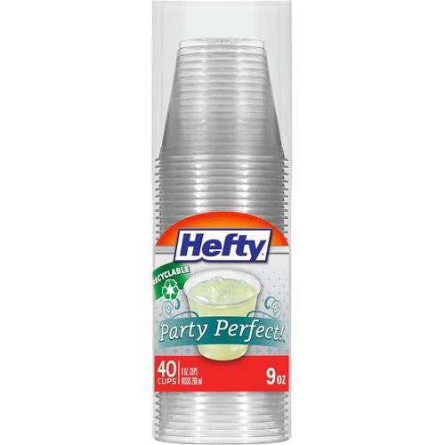 HEFTY DELUXE CLEAR CUPS 9 OZ 40 COUNT