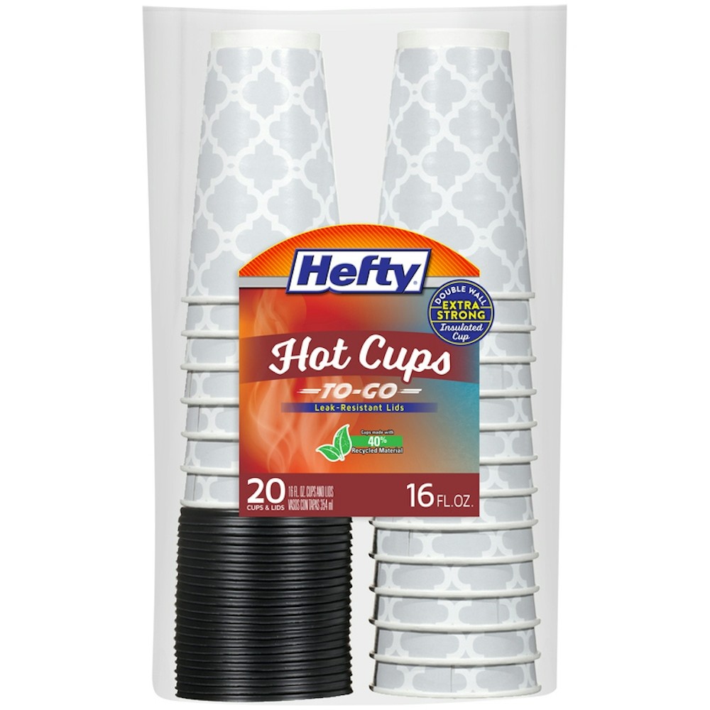 Hefty Hot Cups & Lids 16 OZ