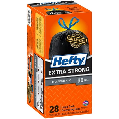 HEFTY CINCHSAK TRASH 30 GAL 28 COUNT