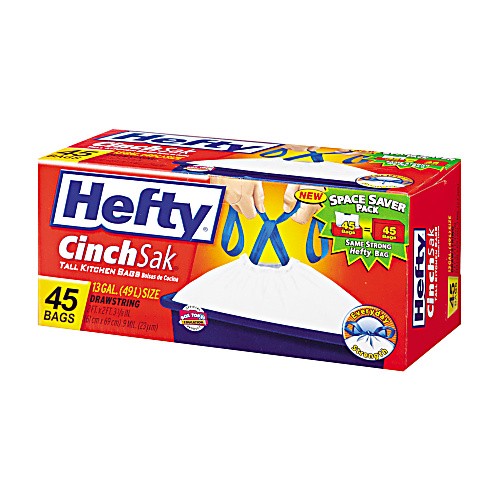 HEFTY CINCHSAK TALL KITCHEN 45 COUNT