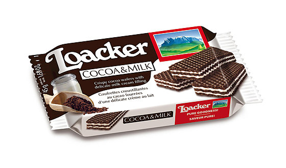 LOACKER COCOA AND MILK WAFERS