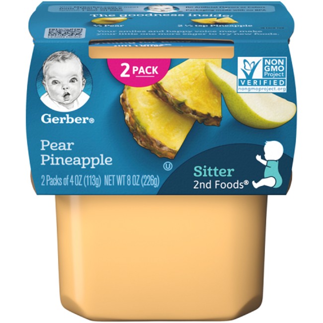 Gerber 2nd Food Pear Pineapple 8 Oz