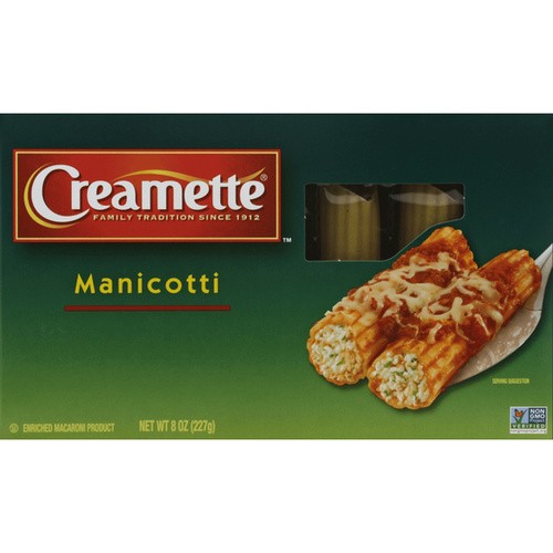 CREAMETTE MANICOTTI 8 OZ