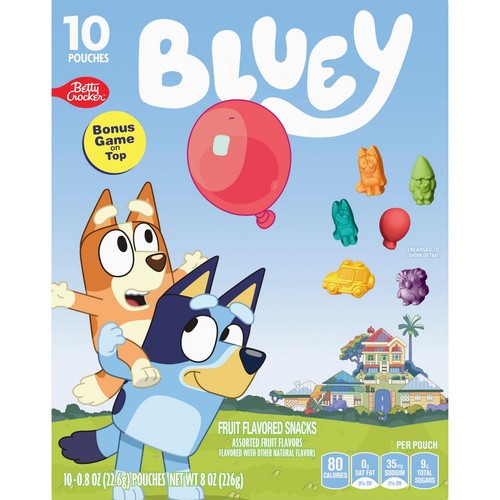 BETTY CROCKER FRUIT SNK BLUEY 10 COUNT