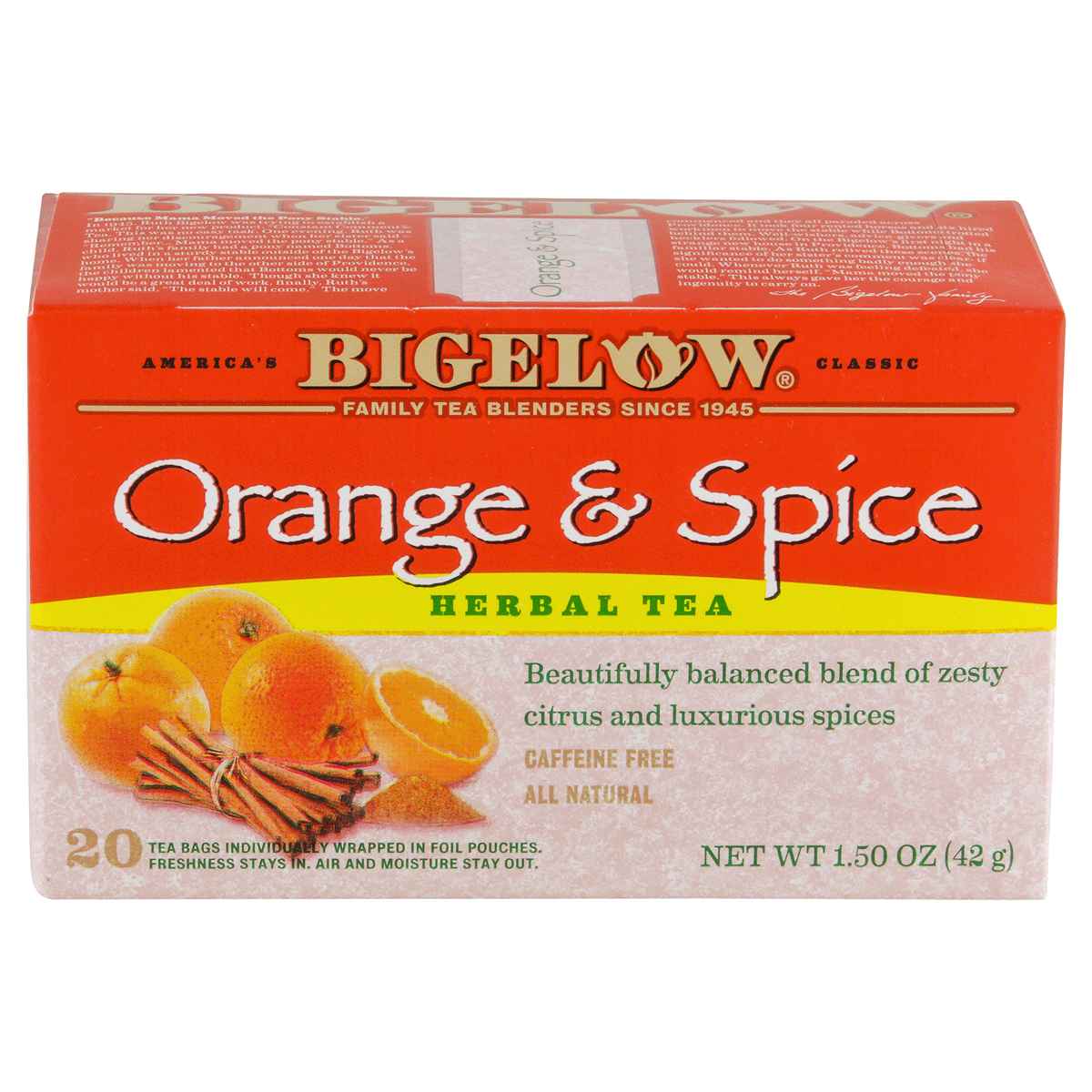 BIGLOW ORANGE AND SPICE HERBAL TEA