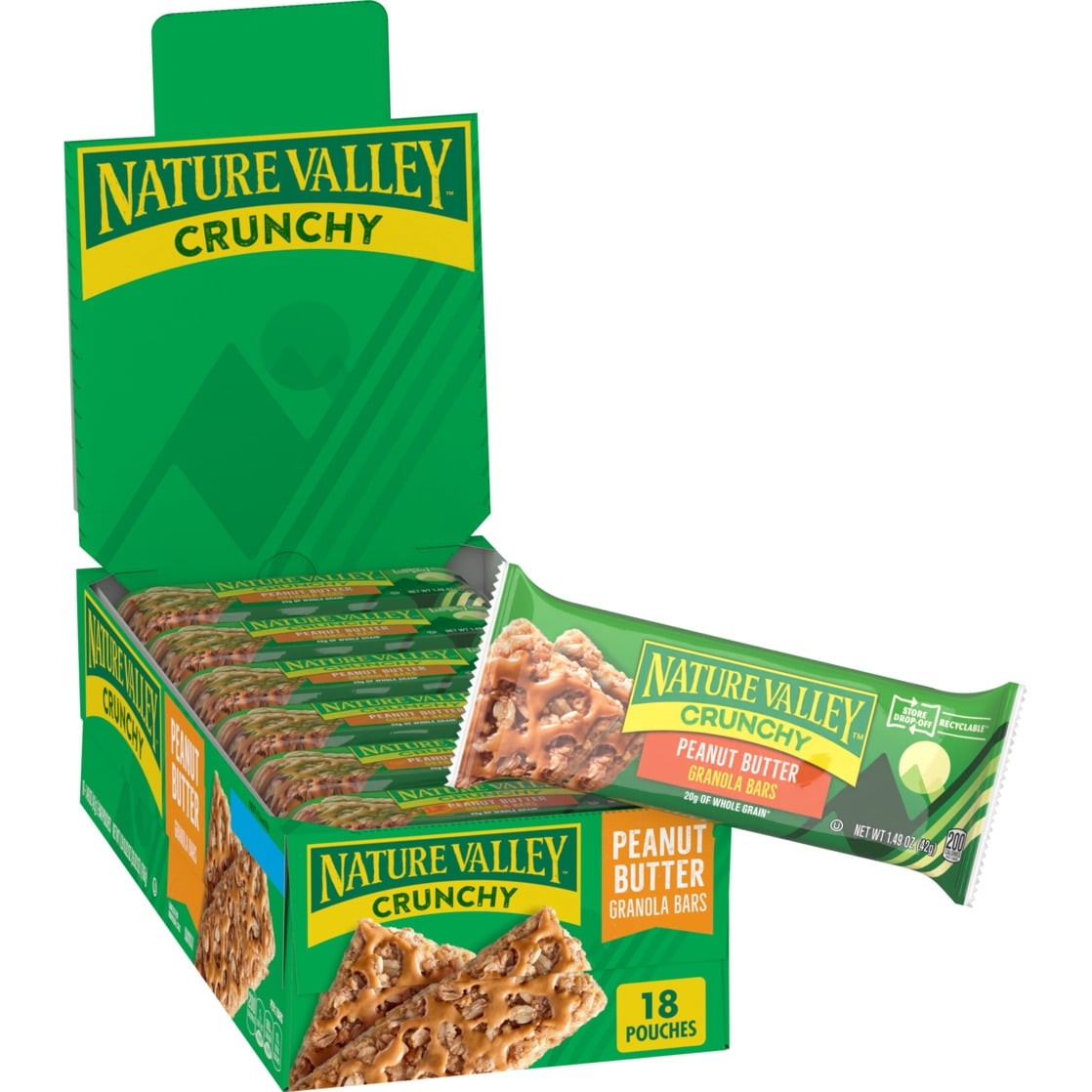 NAT GRANOLA PEANUT BUTTER 18 COUNT