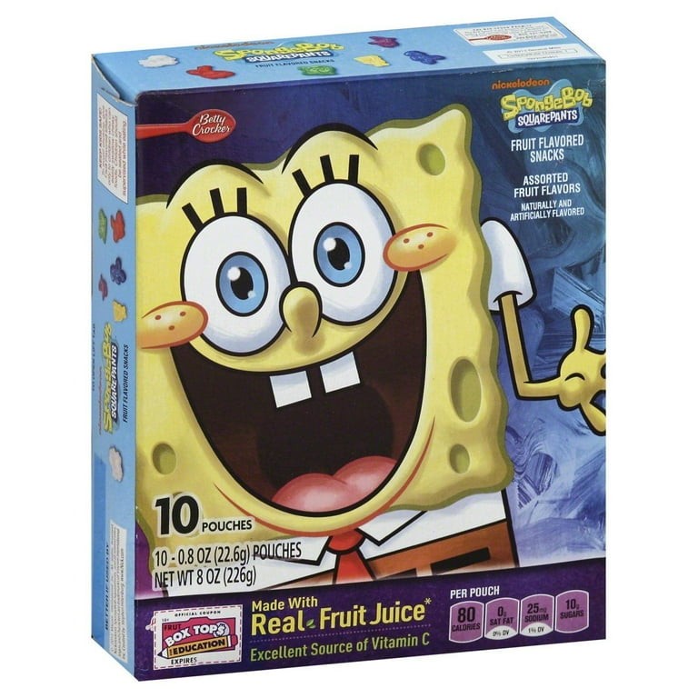 BETTY CROCKER SPONGEBOB FRUIT SNACKS 10 COUNT