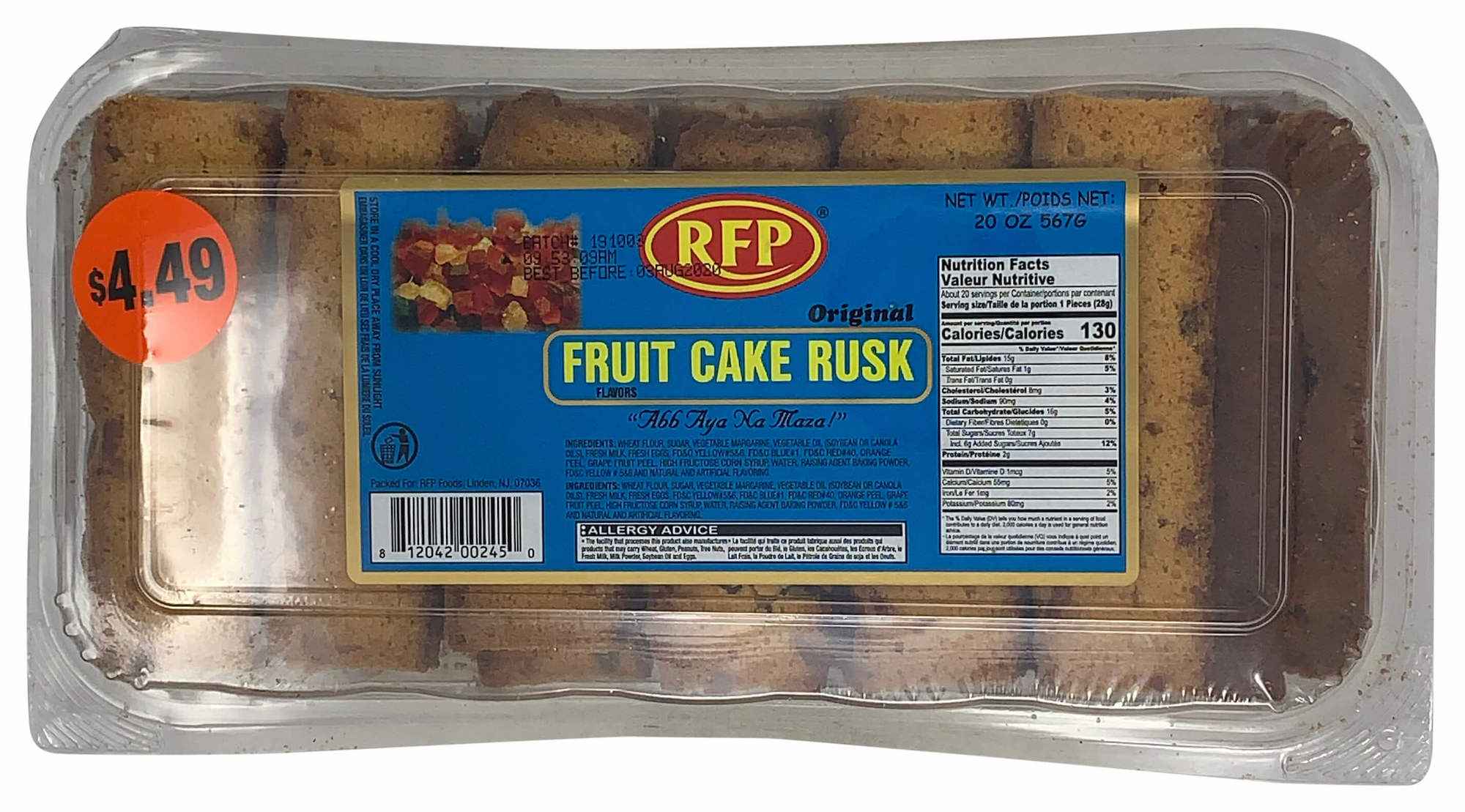 RFP Original Fruit Cake Rusk