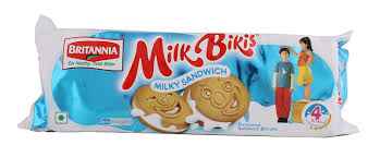 Britannia Milk Bikis Milky Sandwich Cream Biscuits