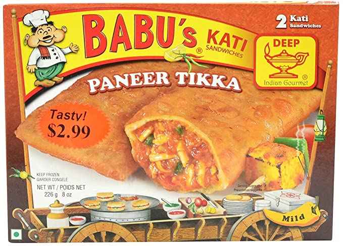 Deep Babus Kati Sandwich Paneer Tikka (2 Sandwiches)