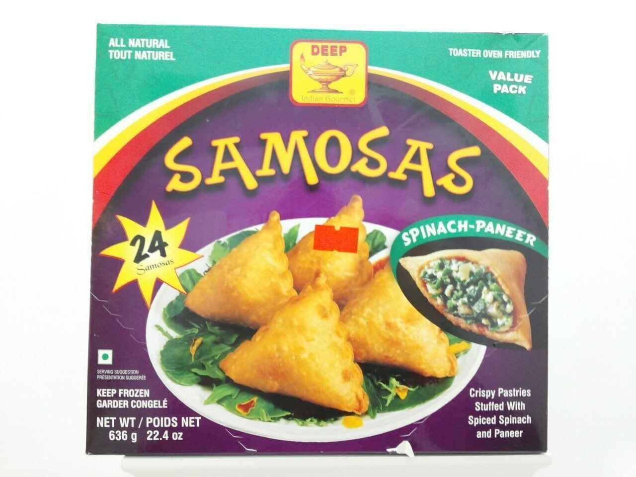 Deep Spinach Paneer Samosa (24 Samosa)