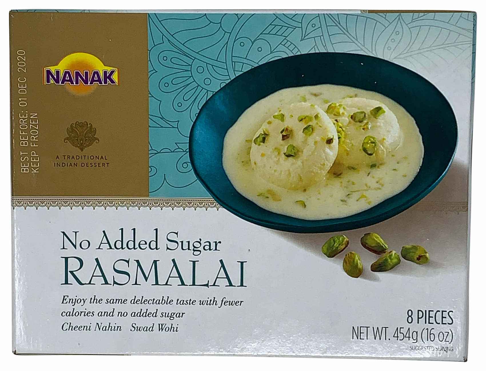 Nanak No Added Sugar Rasmalai (8 Pieces)