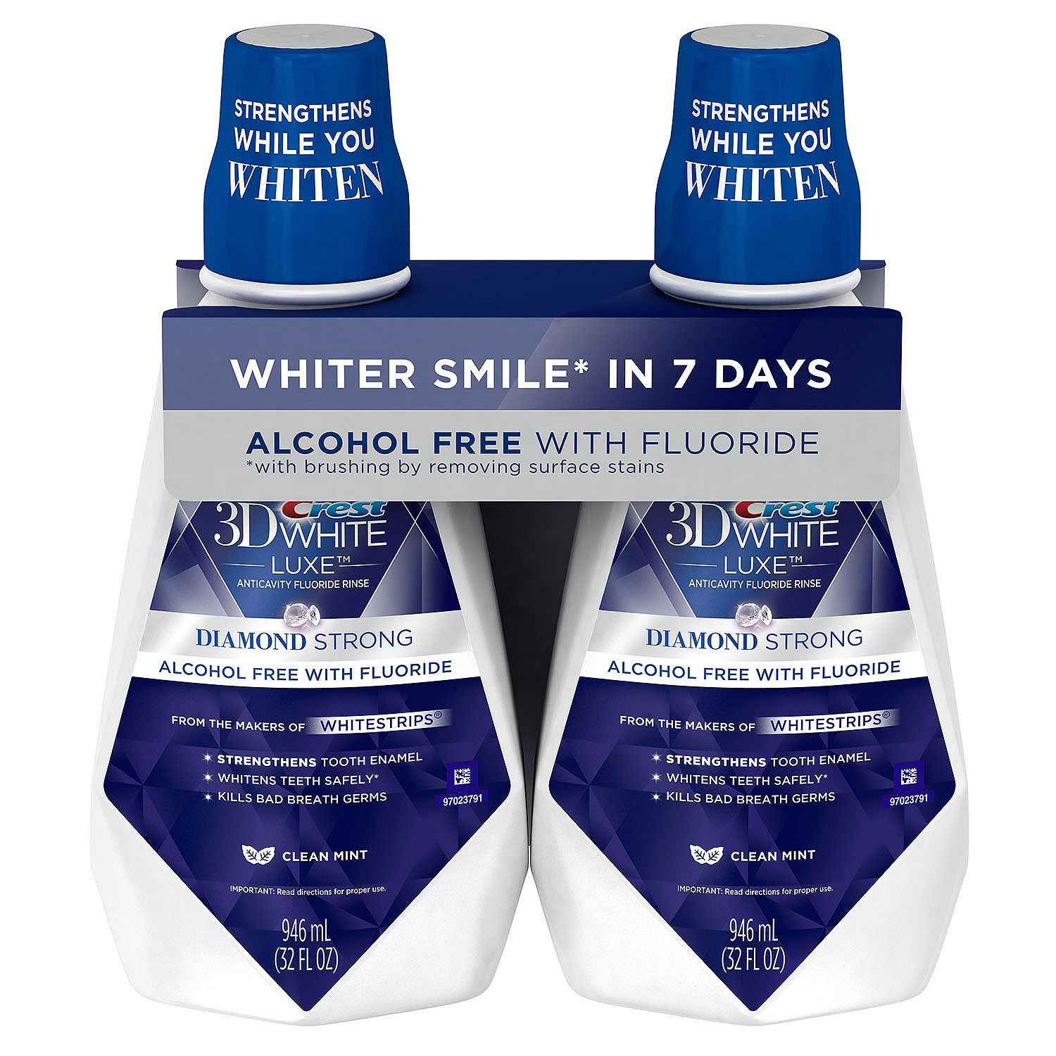 Crest 3d White Anticavity Fluoride Rinse Clean Mint