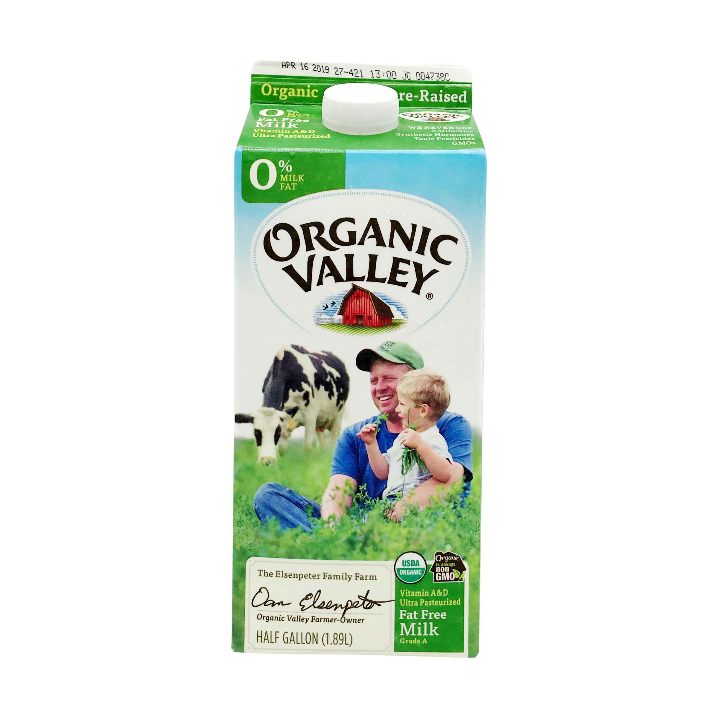 MILK Organic Valley 0% Milk Fat
