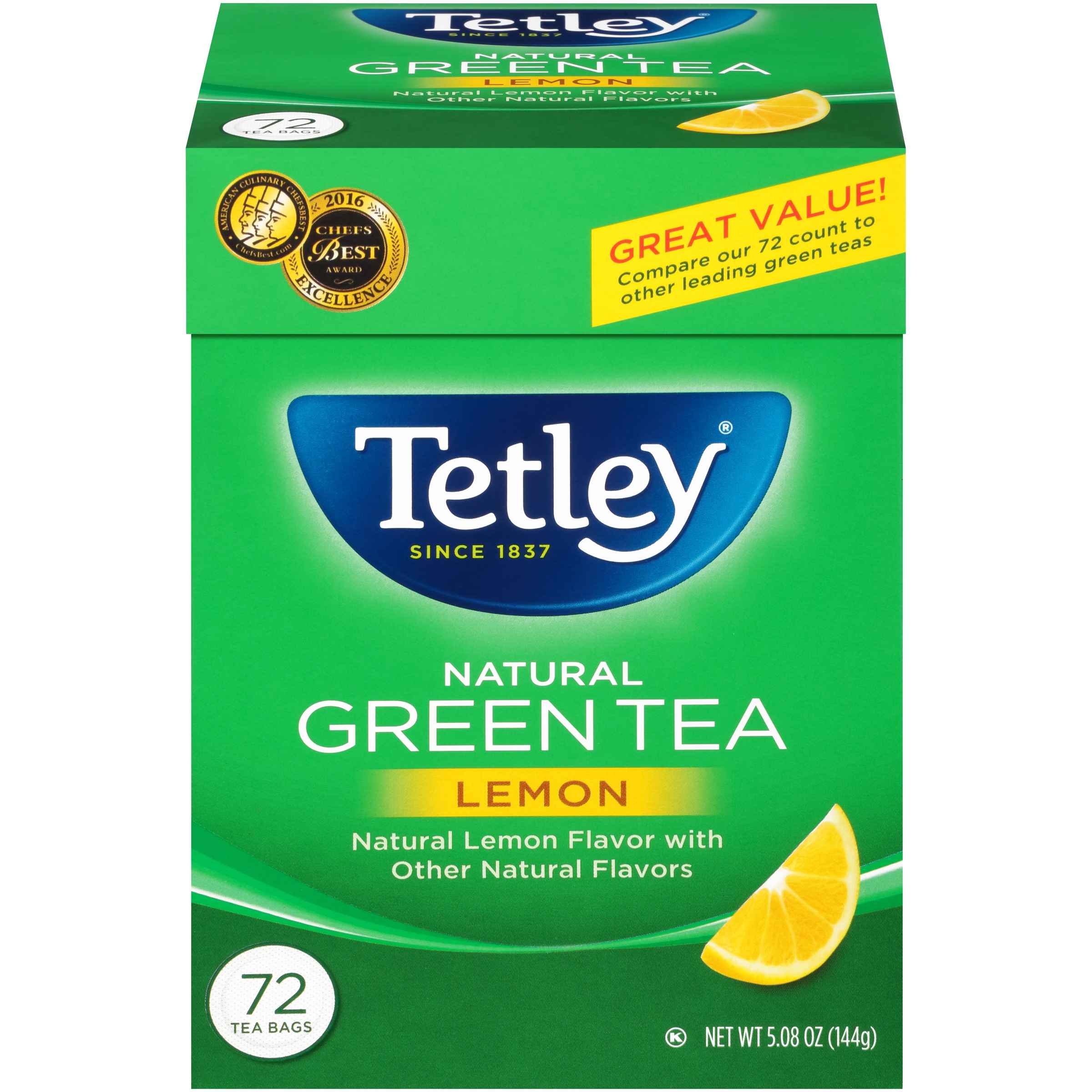 Tetley Tea Bags Natural Green Tea Lemon