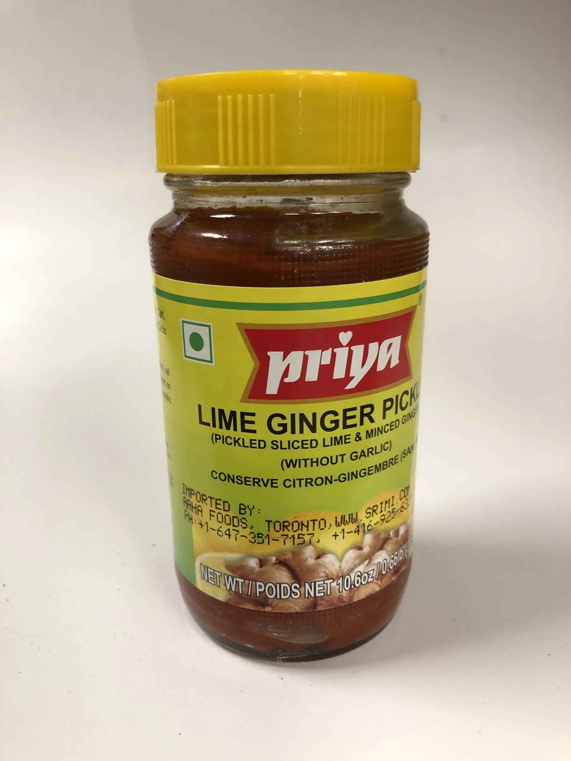 LIME GINGER PICKLE W/O GARLIC PRIYA