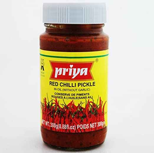 RED CHILLI PICKLE W/O GARLIC PRIYA
