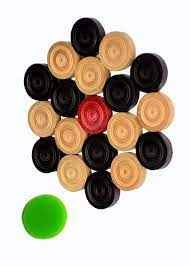 WOODEN CARROM COINS SET