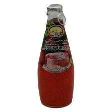 STRAWBERRY MILK DRINK WITH BASIL SEED GRAIN MARKET