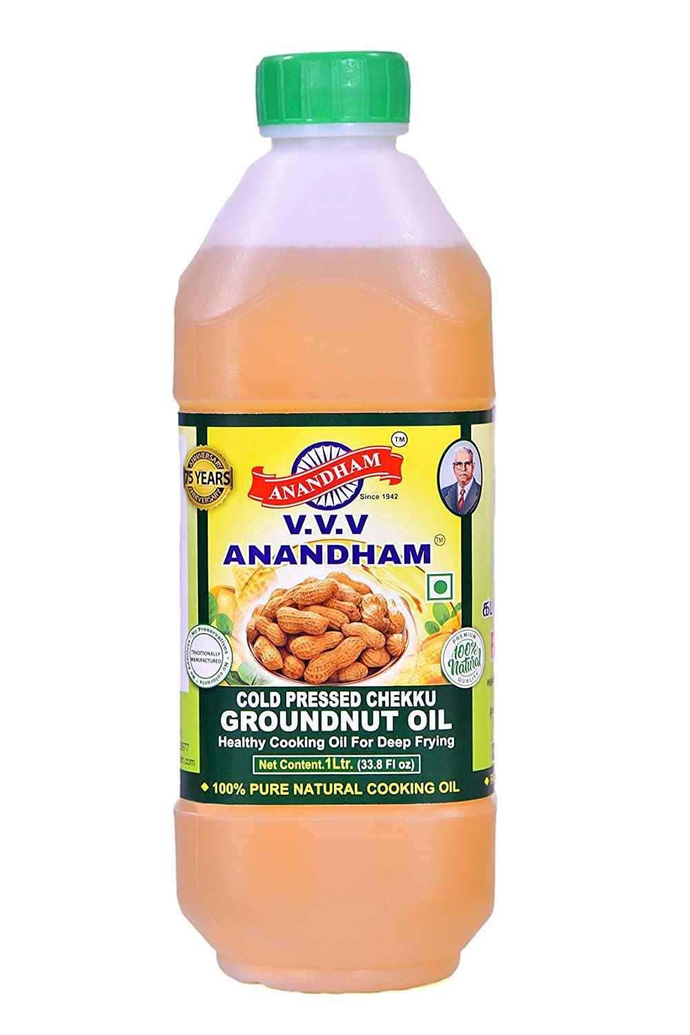 COLD PRESSED CHEKKU GROUNDNUT OIL V.V.V ANANDHAM