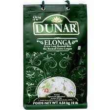 Dunar Elonga Extra Long Basmati Rice Green Bag