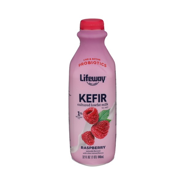 LIFEWAY KEFIR LOW FAT MILK RASPBERRY 8 OZ