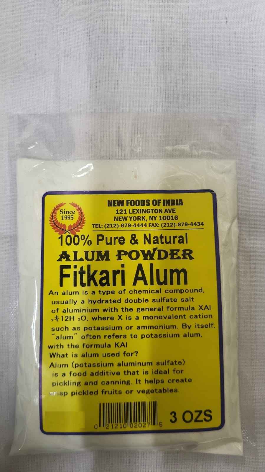 Pure And Natural Alum Powder
