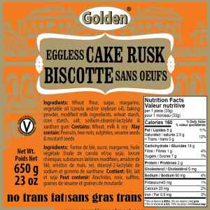 Gold Eggless Cake Rusk