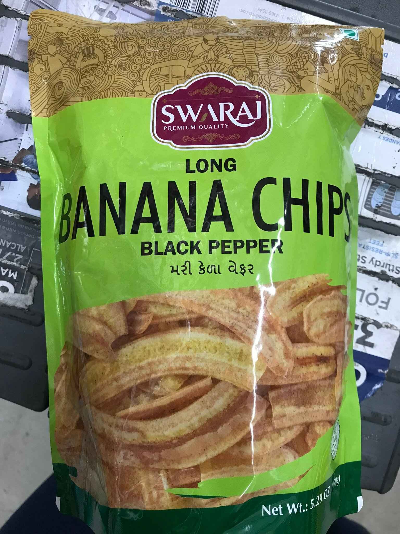 SWARAJ BANANA CHIPS BLACK PEPPER LONG