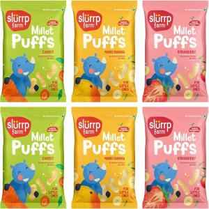 Slurrp Farm Teething Puff Combo   Strawberry(2) Mango Banana(2) Carrot(2)