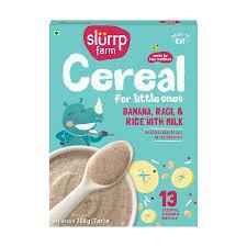 Slurrp Farm Cereal For Little Ones   Ragi Rice And Banana With Milk