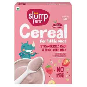 Slurrp Farm Cereal For Little Ones   Ragi Rice And Strawberry With Milk