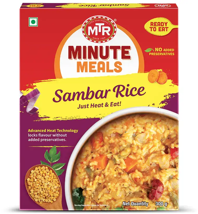 MTR Sambar Rice   Rice With Vegetables & Lentils (Ready To Eat)