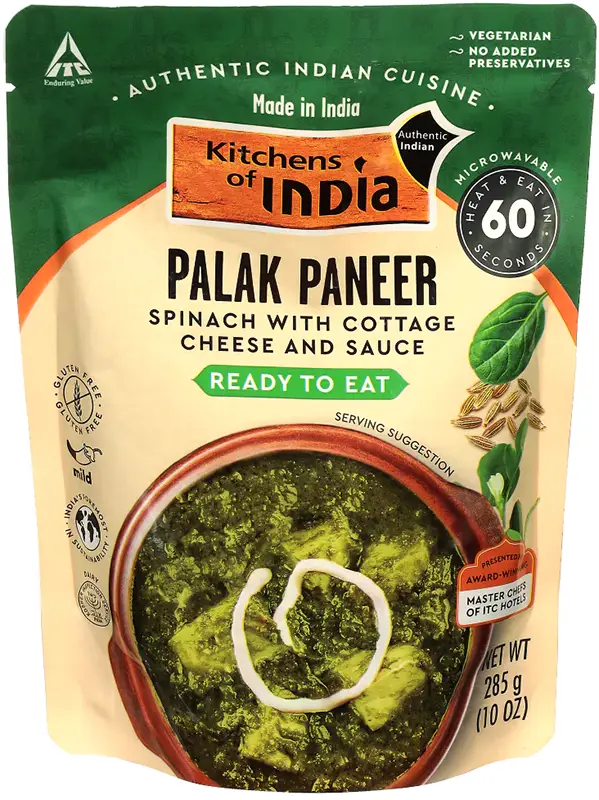 Kitchens Of India Palak Paneer   Spinach With Cottage Cheese And Sauce (Ready To Eat)