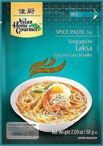 Asian Home Gourmet Singapore Laksa Spice Paste   Coconut Curry Noodles   Mild