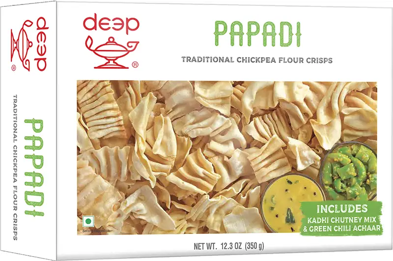Deep Papadi With Chutney And Pickle   Gluten Free Chickpea Crisps