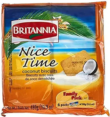Britannia Nice Time Coconut Biscuits   Pack Of 6   Family Pack